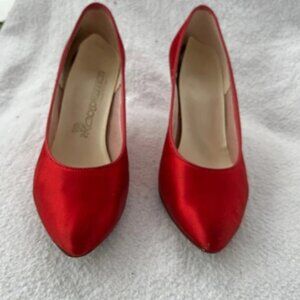 Red satin shoes